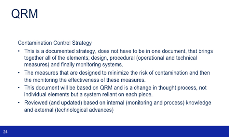 Contamination Control Strategy