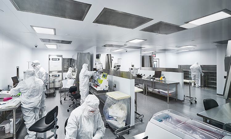 J&J Grade B Cell Therapy Space Located Inside of a Double POD. (Left - Two Incubators Dedicated To Patient Samples)