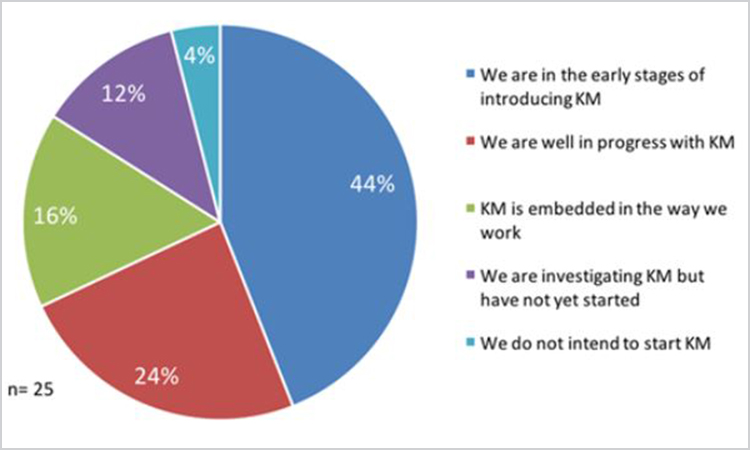 Figure 2. Status of KM in the organization (n = 25). 